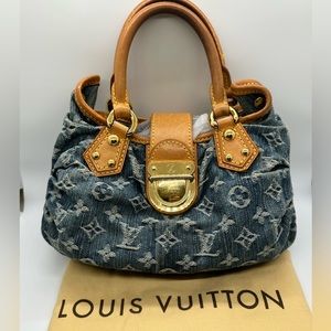 Louis Vuitton Denim Pleaty Hand Bag